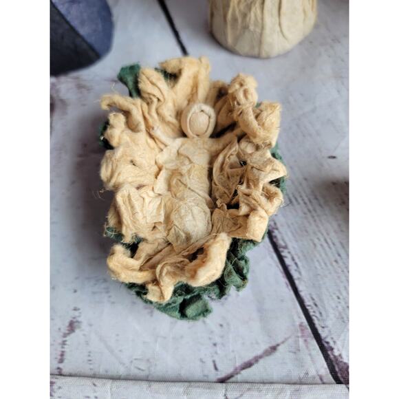 Vintage Folk Art Nativity Set Paper mache? Felt? Made In Philippines READ - Picture 15 of 16